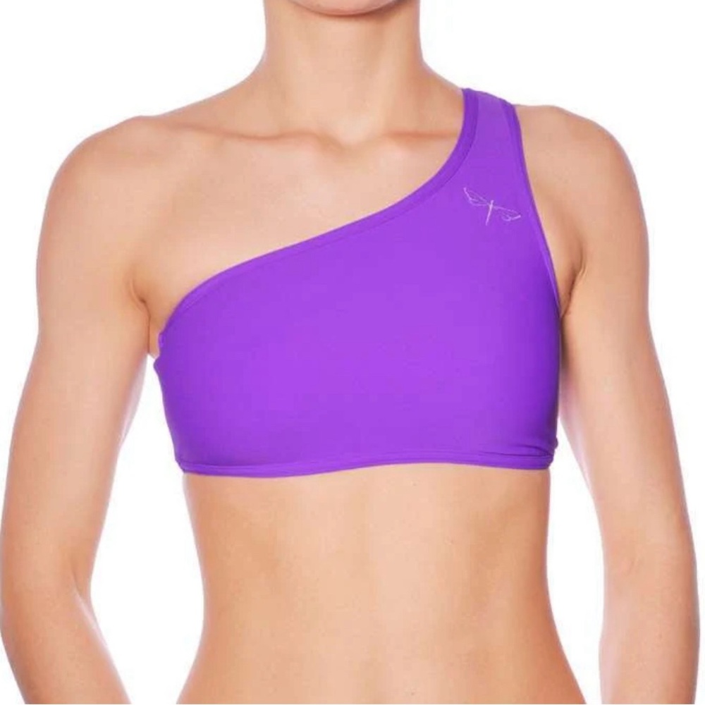 Purple One Shoulder Sports Bra